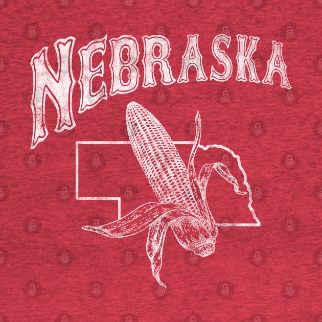 Vintage Nebraska Design with state and corn image by MalmoDesigns